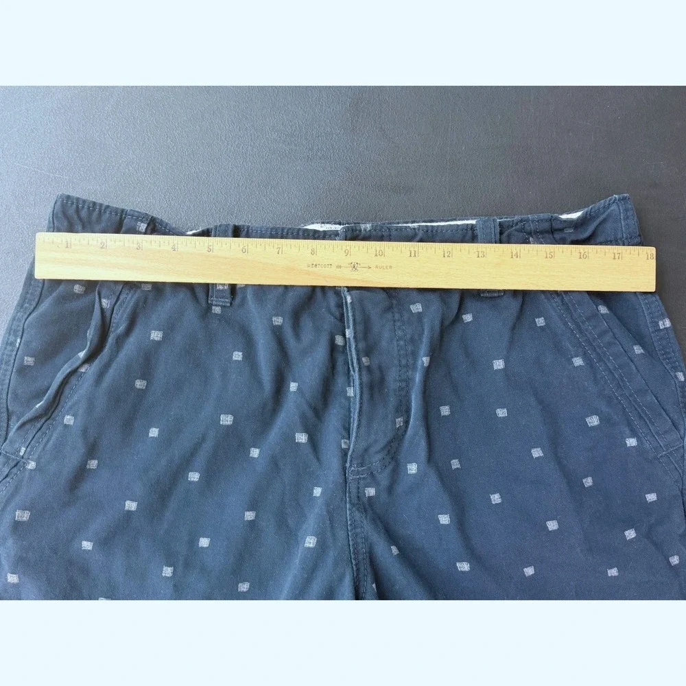 Abercrombie & Fitch Mens Navy‎ Blue Geometric Square Print Chino Shorts Size 36